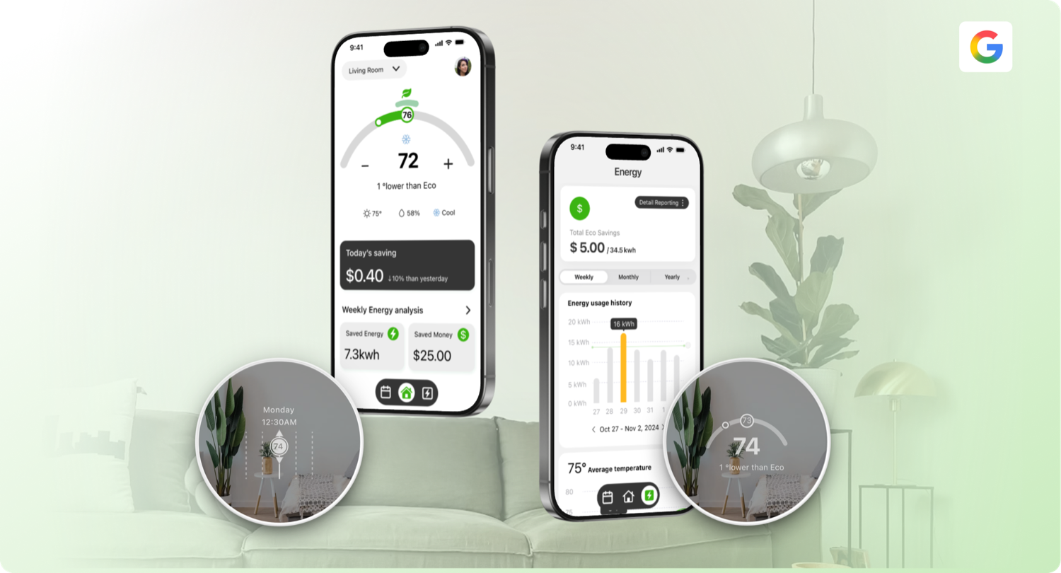 Google thermostat Smart thermostat redesign